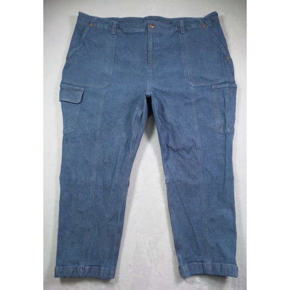 Duluth Trading Co Jeans Womens Size 26W Blue Denim Cargo DuluthFlex Stretch